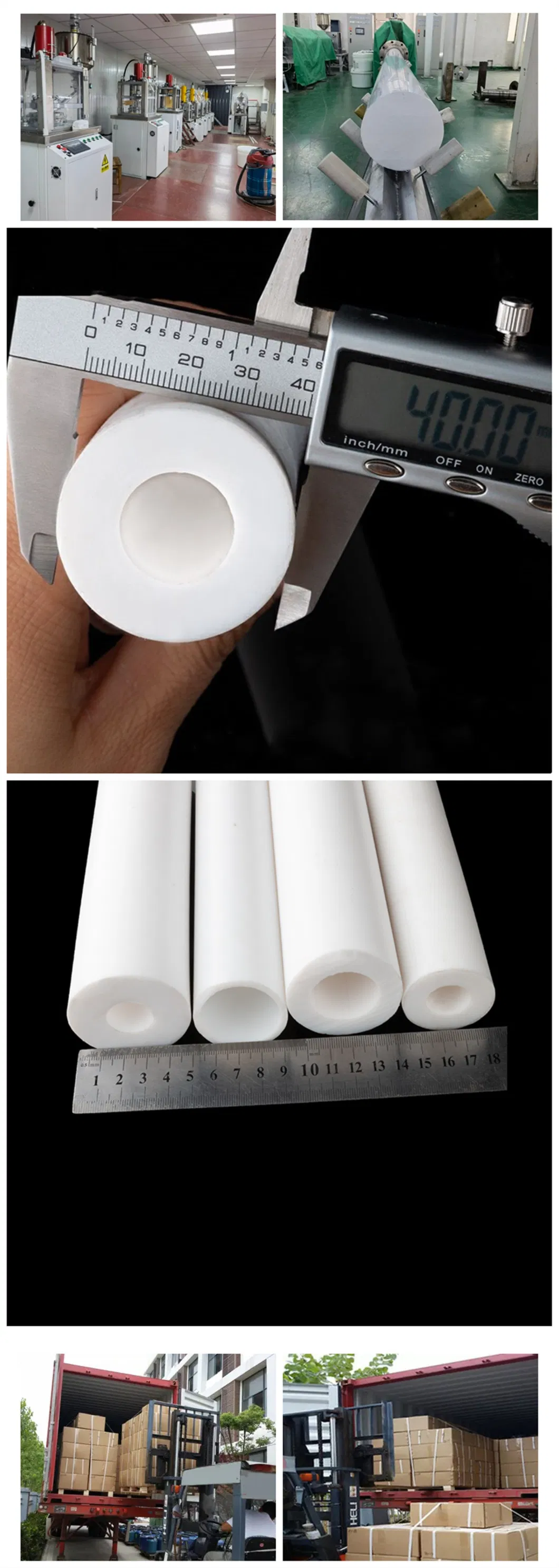 China Supplier 250*200 PTFE Material Tube Filled Carbon Graphite Material